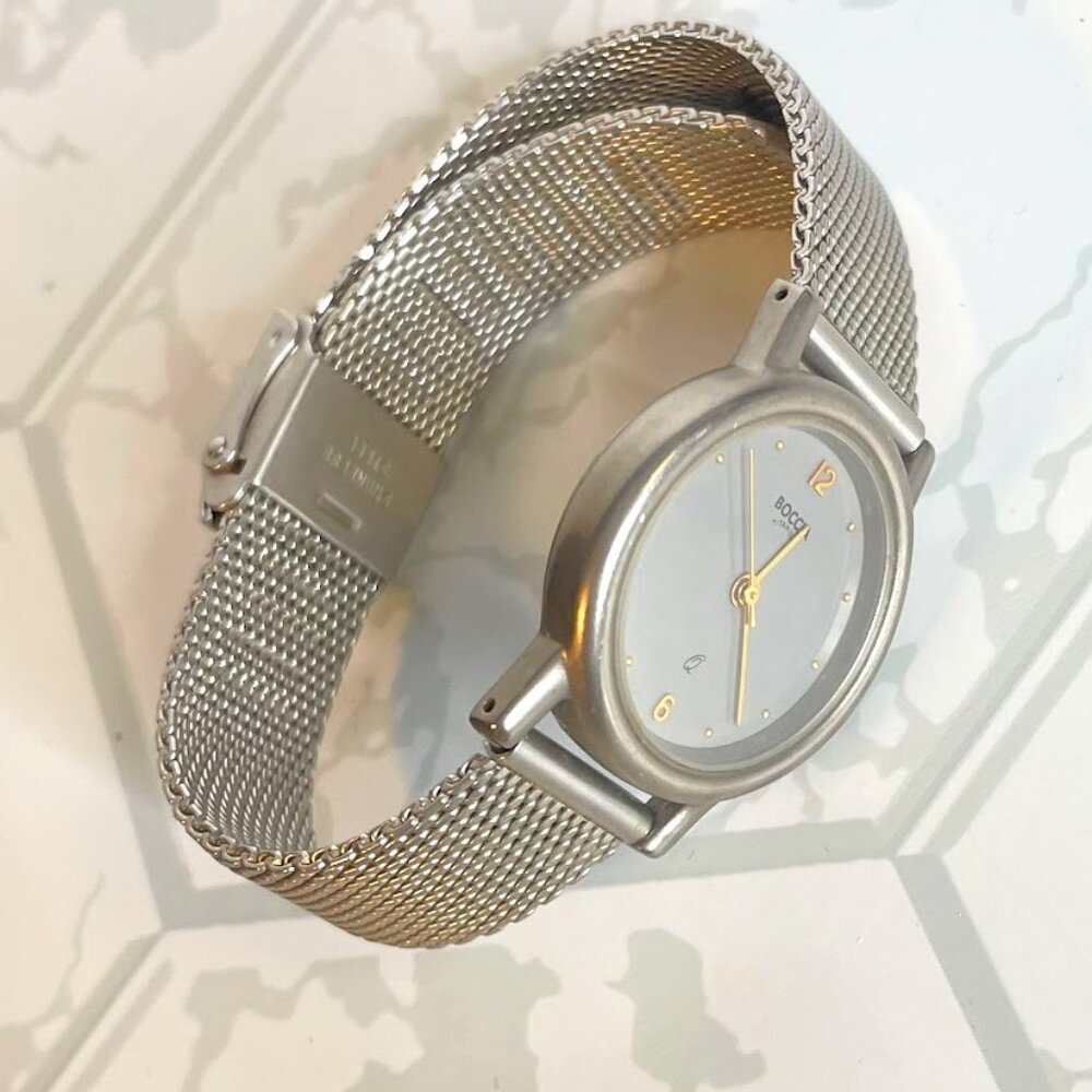 Boccia Titanium Silver Mesh Minimalist Watch Lightweight Elegant Wristwatch